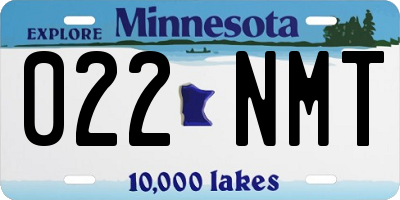 MN license plate 022NMT