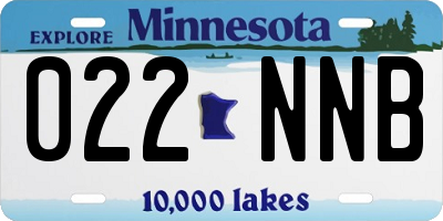 MN license plate 022NNB