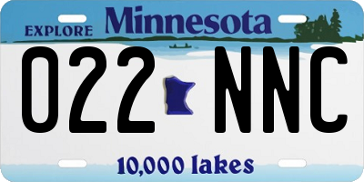 MN license plate 022NNC