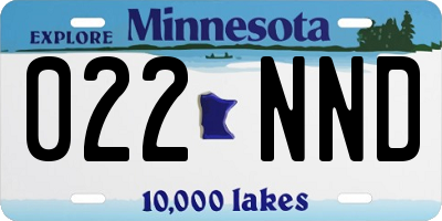 MN license plate 022NND