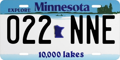 MN license plate 022NNE