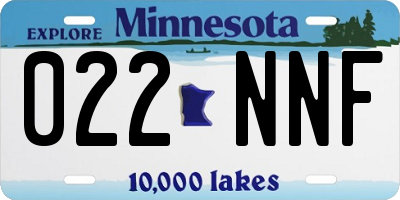 MN license plate 022NNF