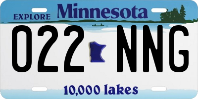MN license plate 022NNG
