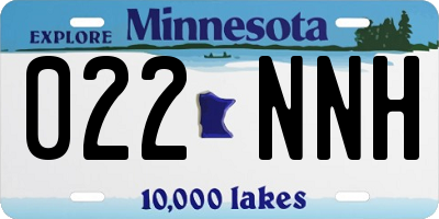 MN license plate 022NNH