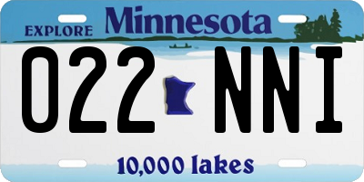 MN license plate 022NNI