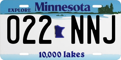 MN license plate 022NNJ