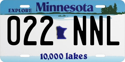 MN license plate 022NNL