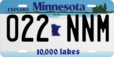 MN license plate 022NNM