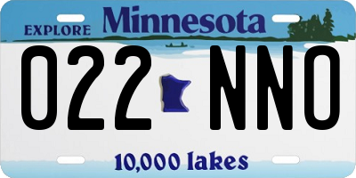 MN license plate 022NNO
