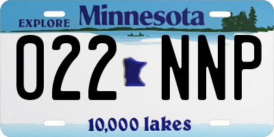 MN license plate 022NNP