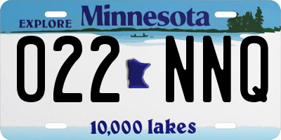 MN license plate 022NNQ