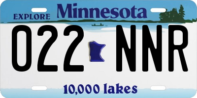 MN license plate 022NNR