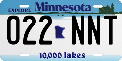 MN license plate 022NNT