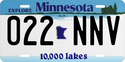 MN license plate 022NNV