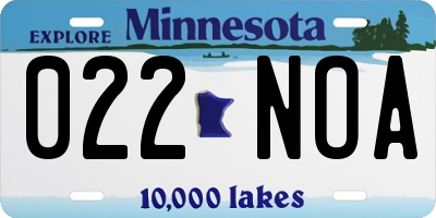 MN license plate 022NOA