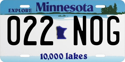 MN license plate 022NOG