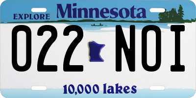 MN license plate 022NOI