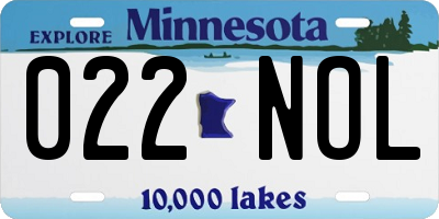 MN license plate 022NOL