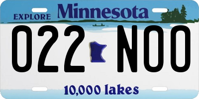MN license plate 022NOO