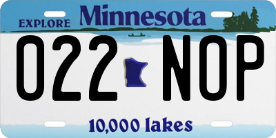 MN license plate 022NOP