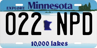 MN license plate 022NPD
