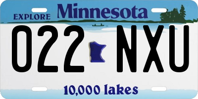 MN license plate 022NXU