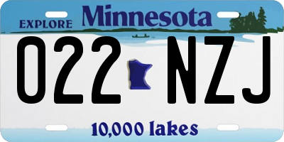 MN license plate 022NZJ