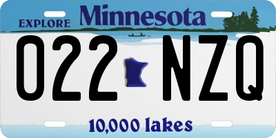 MN license plate 022NZQ