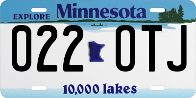 MN license plate 022OTJ