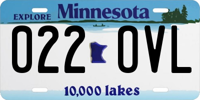 MN license plate 022OVL