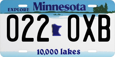 MN license plate 022OXB