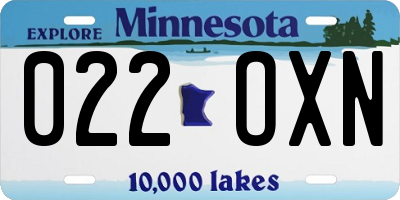 MN license plate 022OXN