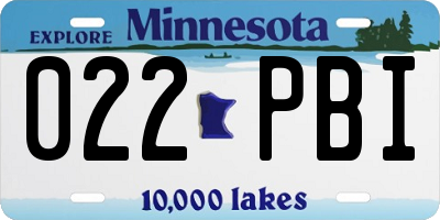 MN license plate 022PBI