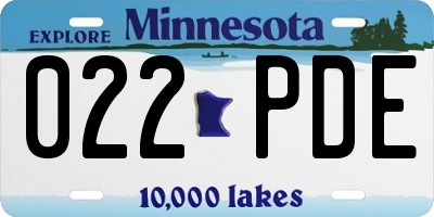 MN license plate 022PDE