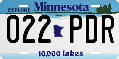 MN license plate 022PDR