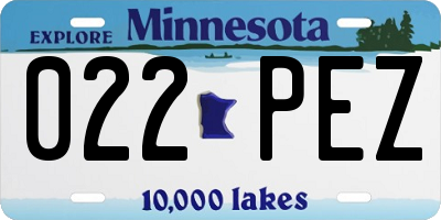 MN license plate 022PEZ