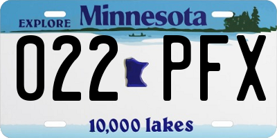 MN license plate 022PFX
