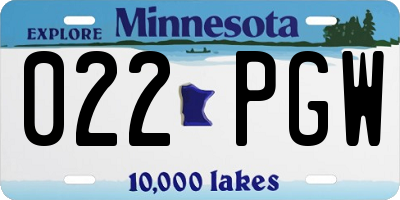 MN license plate 022PGW