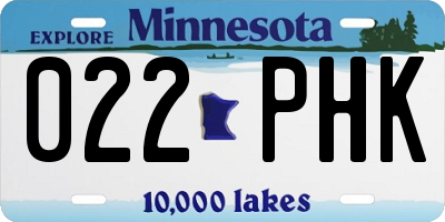 MN license plate 022PHK