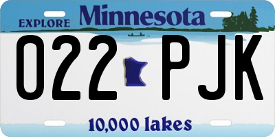 MN license plate 022PJK