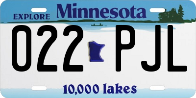 MN license plate 022PJL