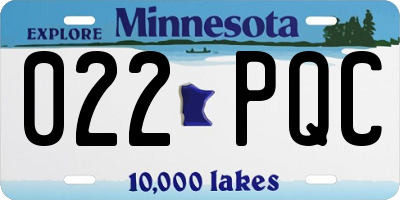 MN license plate 022PQC