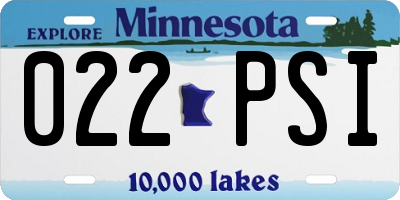 MN license plate 022PSI