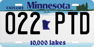 MN license plate 022PTD
