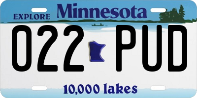 MN license plate 022PUD