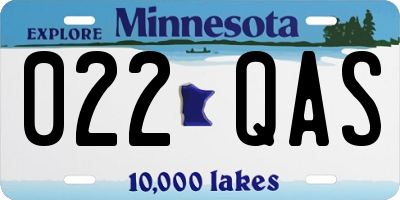 MN license plate 022QAS