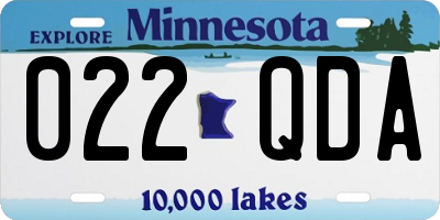 MN license plate 022QDA