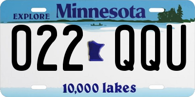MN license plate 022QQU