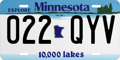 MN license plate 022QYV