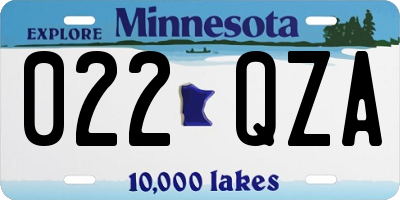 MN license plate 022QZA